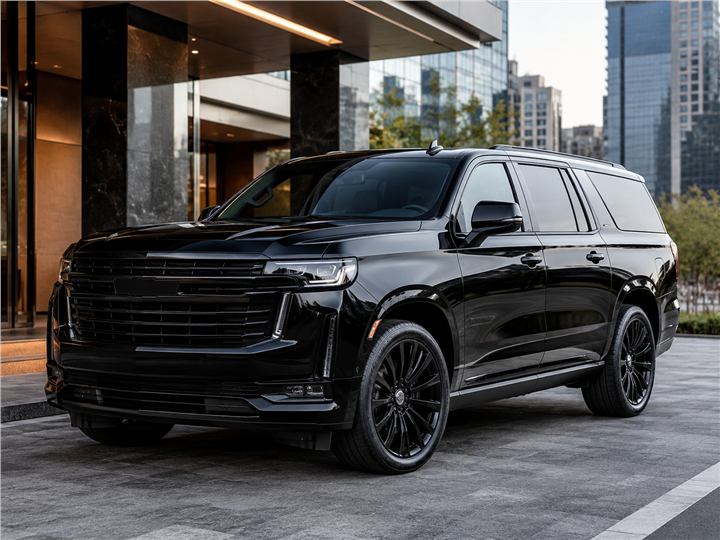 Executive black SUV used for scheduled EZ Black Car transportation